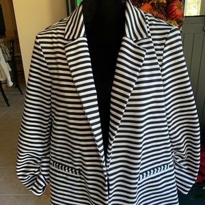 Cute Black and White stripe suit jacket